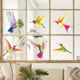 DECOWALL CDS2-9002 Hummingbirds Window Clings Stickers Peel and Stick Removable Glass Tint Film Decorations Reuseble Bird Strike Window Decals Anti Collision