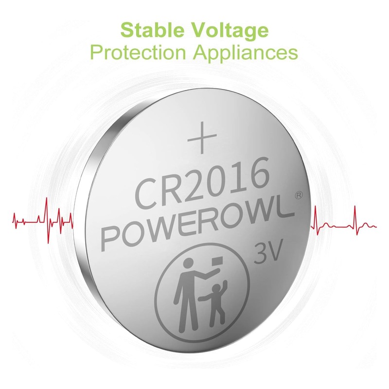 POWEROWL High Capacity CR2016 Battery (15-Pack) CR 2016 3v Lithium