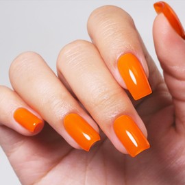 Imtiti Neon Gel Nail Polish, Neon Orange Gel Polish High Gloss Soak Off UV LED Nail Gel Polish Spring Summer Art Manicure Salon DIY Design 10ML