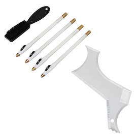 Beard Shaper, Beard Straightener For Men Beard Lineup Tool Beard Stencil Beard Guide with 4 Barber Pencils For At-Home and Travel Grooming (White)