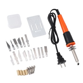 Electric Hot Knife Cutter Tool Kit Multipurpose Stencil Cutter with 16 Blades 4 Chuck Sleeves Metal Stand Hot Carving Knife for Stencil US Plug 110V