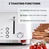 Roter Mond 4 Slice Toaster Retro Stainless Steel with Bagel