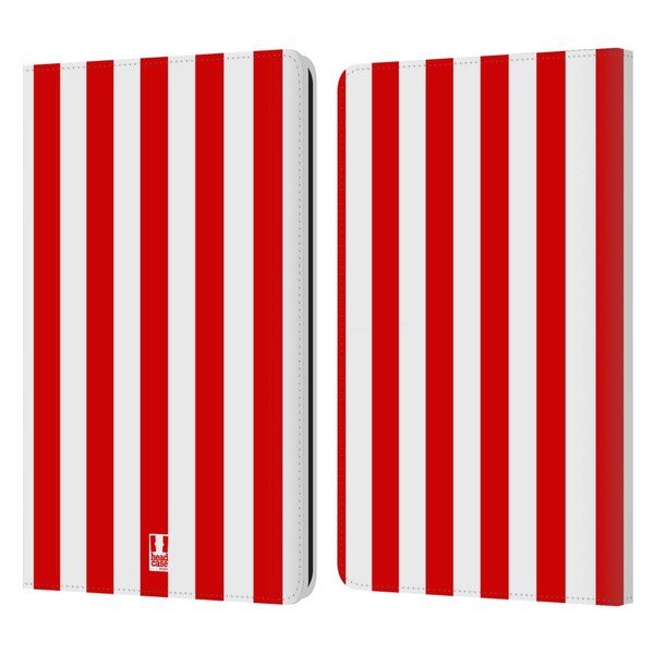 Head Case Designs Cherry Red Vertical Stripes Leather Book Wallet