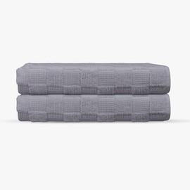 DePera Waffle Terry 2 pcs Turkish Bath Sheet Towels Set