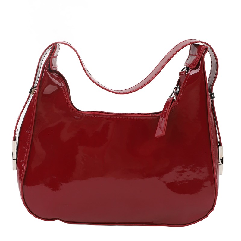 Women Underarm Bag Fashionable Glossy Surfaces PU Leather Shoulder Messenger