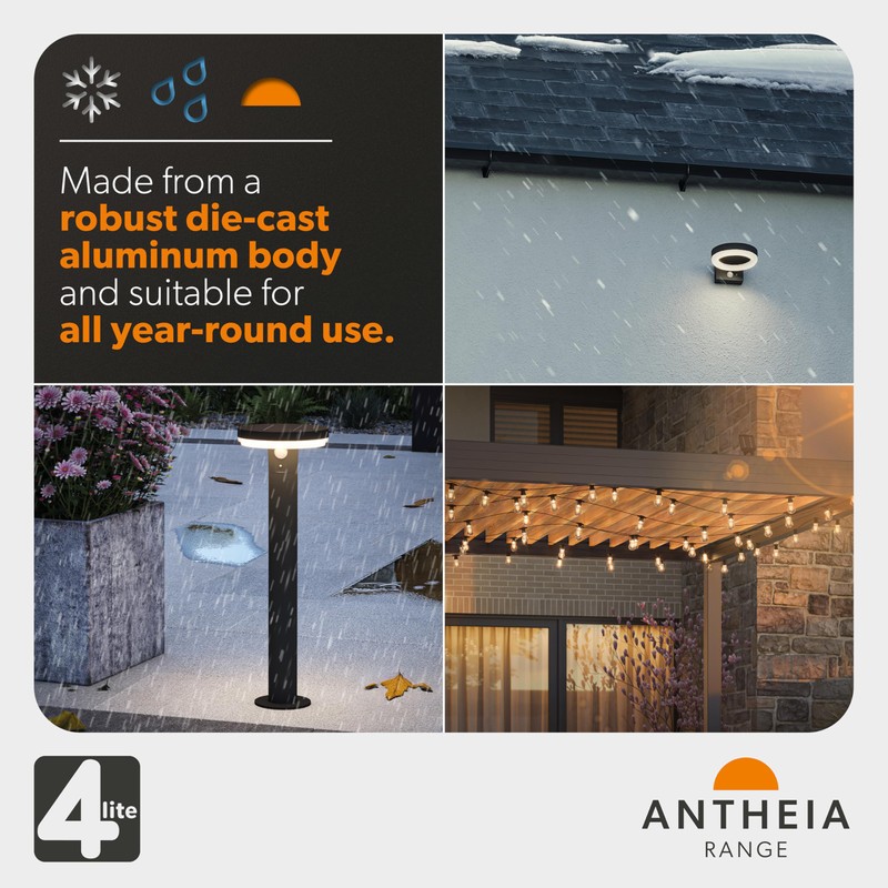 4lite Antheia Solar Outdoor Spike Light (Anthracite) 270lm Motion Sensored