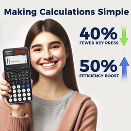 OSALO Scientific Calculator 417 Function 2 Line 10+2 Digits Written Display Solar and Battery Calculators for School College Students Secondary Black (OS 991ES Plus 2nd Edition)