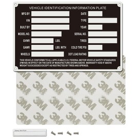 Vin Plates for Trailers Replacement Vin Plate Vin Number Plate for Trailer Trailer Plate Vin Tags Serial Number Plate VEHICLE IDENTIFICATION/INFORMATION PLATE Data TAG Blank Model VIN