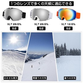 BOFAC Ski Goggles, Snowboard Goggles, Wide Field of View, Glasses-Compatible, UV Protection, Anti-Fog, Unisex, for Adults, Suitable for Skiing, Snowboarding, Mountaineering, Ice Skating, Snowmobiling