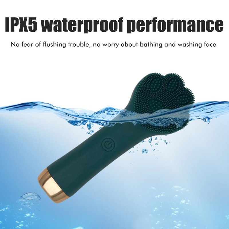 Facial Massage High Frequency Sonic Vibration Cleansing Instrument Waterproof Silicone