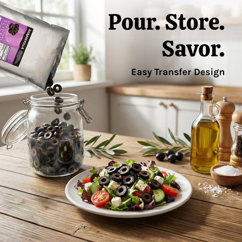 Agrosevilla Sliced Black Olives, Spanish Ripe Black Olives Pre Sliced,