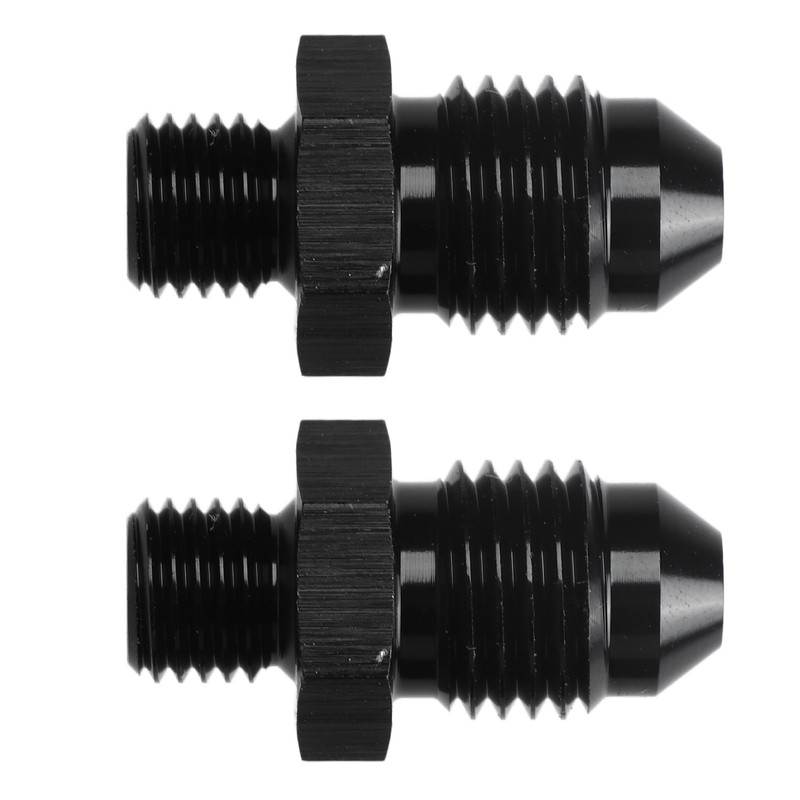 1 Pair AN4 to M8 Oil Cooler Fitting Adapter Black