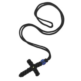 Large Komboskini Greek Cross Necklace 30mm by 40mm