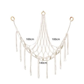 YKKJONLY Storage Net Cuddly Toy Hanging Canvas Hanging Storage Bag for Plush Toys Hanging Beige