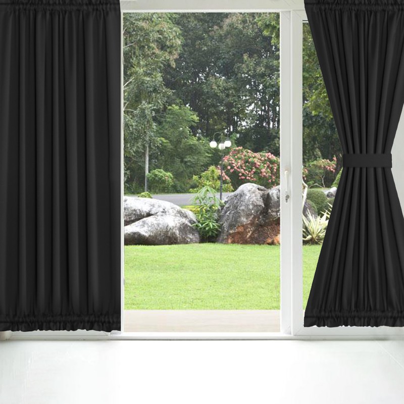 2 Panel French Door Curtains With Rod Pocket Tieback Indoor