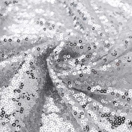 SweetEasy 2packs 2ftx10ft Sequin Glitter Photography Backdrop Curtain Panels Wedding Backdrop for Baby Shower Birthday Home Party Event Festival Restaurant Reception Arch Decoration (Silver)