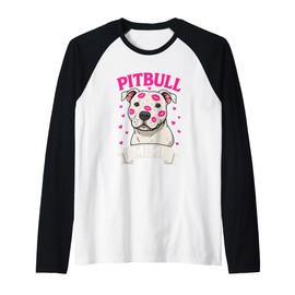Pitbull Mimi Cute Dog Lover Design Raglan Baseball Tee
