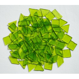 CHICSHIS 4 Shapes Large Transparent Mosaic Tiles for Mosaic Crafts, 200G Textured Stained Glass Supplies for Glass Mosaic Pieces, 70pcs Bulk Glass Mosaic Tiles for Glass on Glass Project, Green Grass