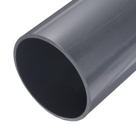 MECCANIXITY 5 Inch PVC Rigid Tube Round Pipe Tubing Hardware Tubing 129.2mm ID 140mm OD 9" Length Light Grey High Impact for Water Pipe, Crafts, Cable Sleeve