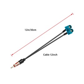 POBADY Dual Fakra Z Cable Dual Fakra Z Male to DIN Male Adapter Cable 12inch /30CM Fakra DIN Plug Pigtail Fakra Cable RG174 for FM/AM Radio Antenna
