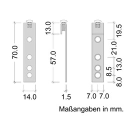 Gedotec Adjustable cupboard hanger, 200 kg, cabinet hanger, kitchen visible top cabinet, end stop: Left, nickel-plated metal, 1 piece - screw-in hanger.