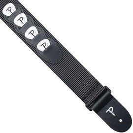 Perri's Leathers Ltd.- Guitar Strap- Nylon Pick Pocket Strap- Black- Adjustable- For Electric/Acoustic/Bass Guitars- (NWSHN-7114)