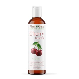Plant Guru Cherry Kernel Oil 4 fl. oz. Cold Pressed 100% Pure & Natural Carrier – Skin, Face, Body & Hair Growth Moisturizer. Great for DIY Creams, Lotions, and Lip Balms.
