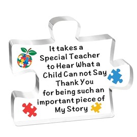 JETTOP Autism Awareness Gifts Thank You Gifts for Autistic Teacher Therapist Appreciation Gift for Autistic Teacher Christmas Birthday Gifts Hear What a Child Can't Say