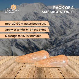 Skincare Sunday Pure Himalayan Salt Massage Stones - Trace of 84 Minerals | Mody Massage & Exfoliation | Detoxifies Body | for Professional or Home Spa (4, Massage Cone Roller)