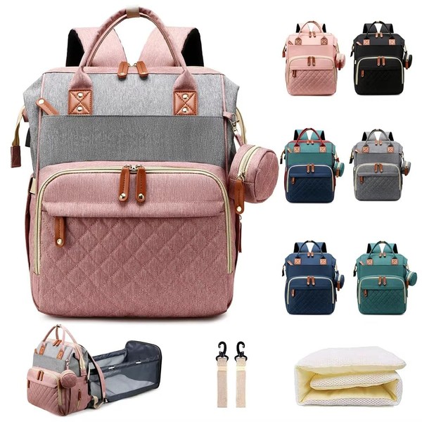ChicLayer Multifunctional Diaper Bag Backpack with USB Charging Port, Waterproof