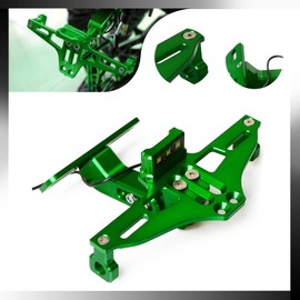 Motorcycle Rear Tail Tidy Number License Plate Bracket Holder Eliminator with Light For Z250 Z650 Z800 Z900 Z1000 Ninja 250R 300R 400R 650R 1000R ZX-10R ZX-6R ZX-12R ER6N ER6F (Green)