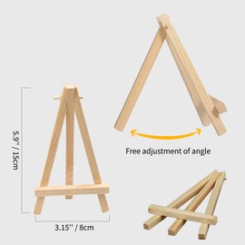 PLAZOTTA 24 Pack 6" Small Art Easel Stand, Tabletop Wooden Display Stand, Mini Photo Holder, Display Stand for Artist, Students, Adults, Kids Painting