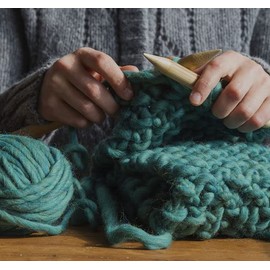 Alize Superlana Megafil Yarn Lot of 3 skeins, Each Skein 100 g 55 m, 75% Acrylic 25% Wool, SuperBulky Yarn - 152 Beige