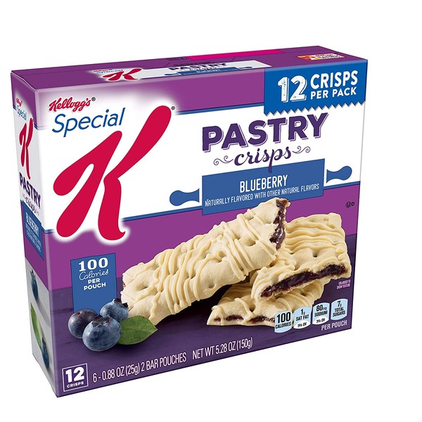 Special K Pastry Crisps, Blueberry, 5.28 oz, 12 Crisps(Pack of 8)