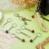 SUPERFINDINGS 8Pcs Gemstone Keychain Natural Crystal Bead Keychain Round Quartz