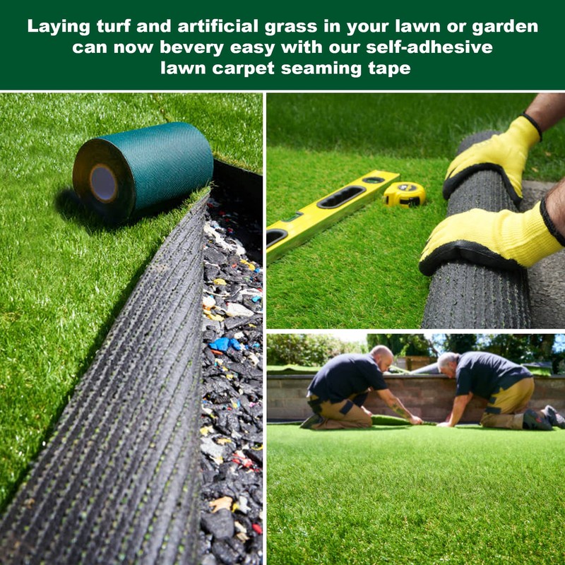 EDSRDRUS Double Sided Artificial Grass Tape 2IN x 16FT Artificial