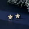 SLUYNZ 925 Sterling Silver Small CZ Star Stud Earrings for