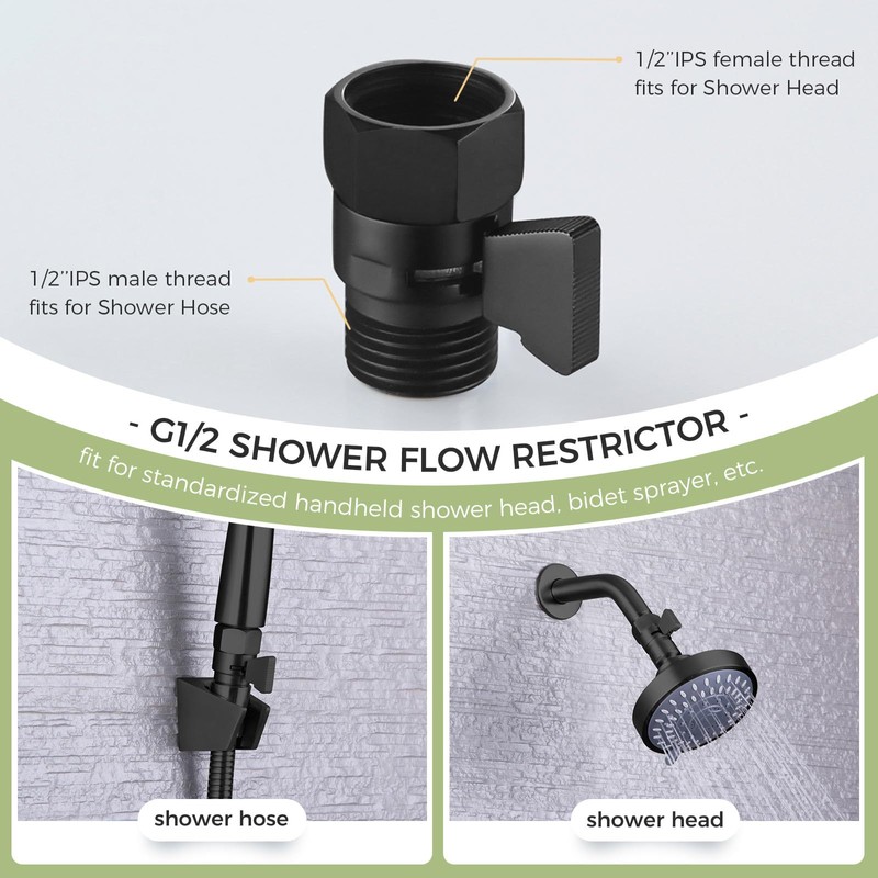 Aomasi Shower Shut off Valve Matte Black, Brass Bathroom Water