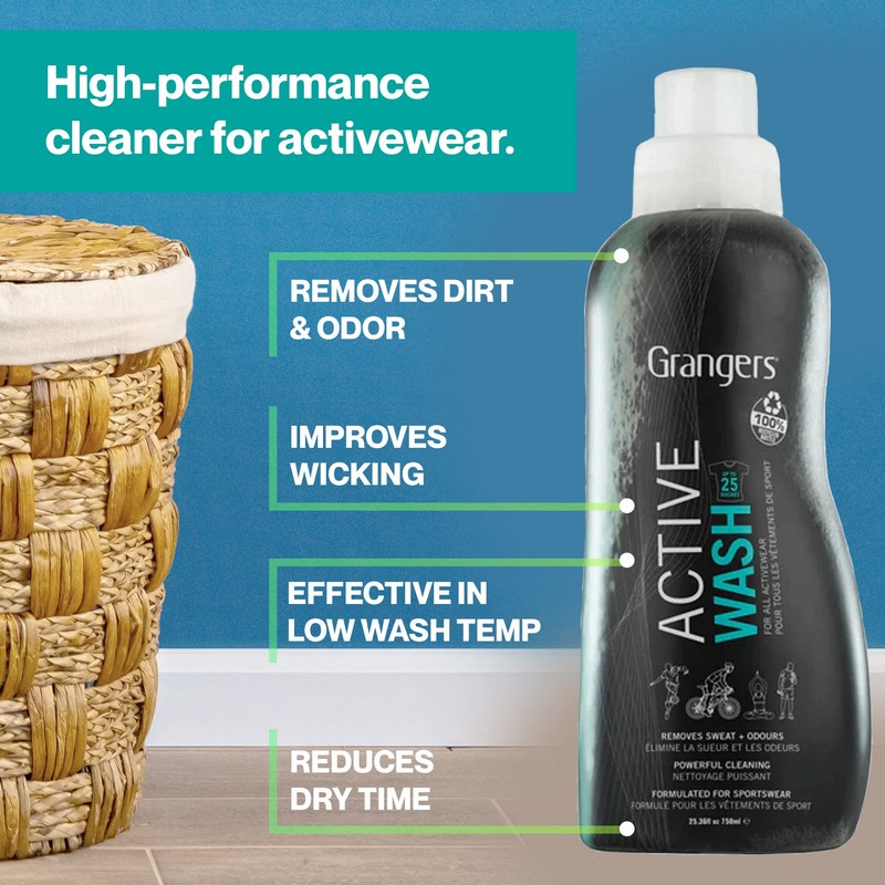 Grangers Active Wash Performance Sports Detergent for Activewear Clothing, 33.8
