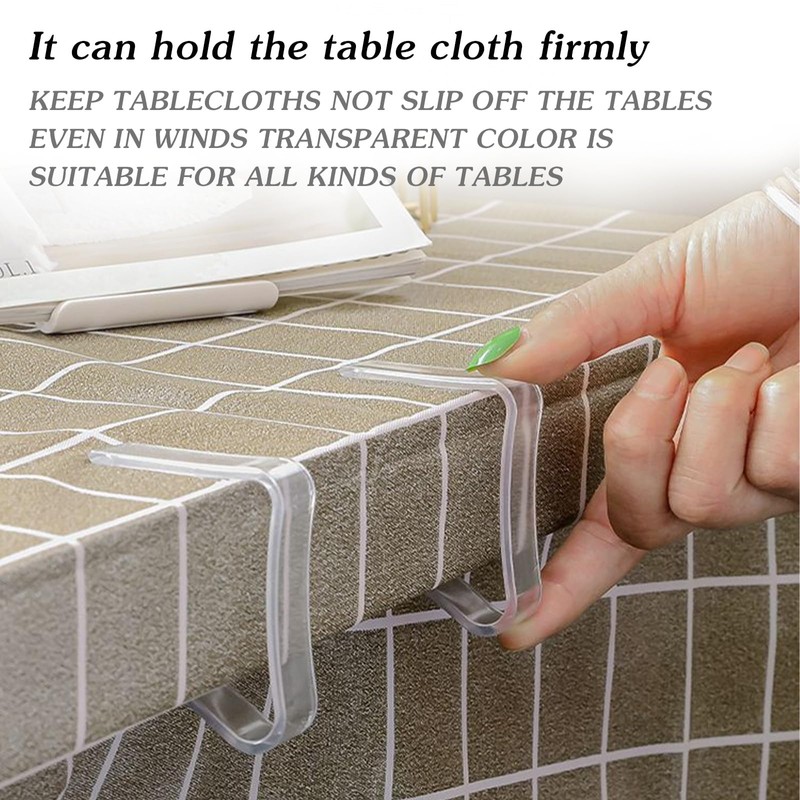 32 Upgraded Tablecloth Clips,Thicker Wider Clear Tablecloth Clips,Plastic Table Cloth