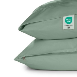 Blumtal Pack of 2 Cushion Covers, 50 x 60 cm, Oeko-Tex Certified. Pillowcases, 100% Microfibre in Extra Soft, Machine Washable - Summer Green Cushion Cover - Green