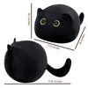 SteasMotai 15.7" 3D Black Cat Plush Toy Pillow, Soft Kawaii