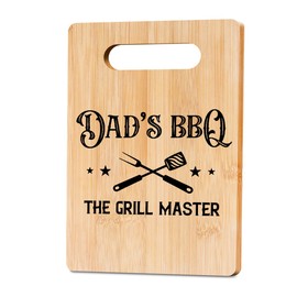 Dad Cuttiong Board Birthday Fathers Day Housewarming Gifts for Dad from Daughter Son Grill Gift for Men Bamboo Decorative BBQ Daddy Charcuterie Board for Kitchen