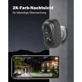 ZUMIMALL Surveillance Camera Outdoor/Indoor, 2 Pack WLAN Camera Double Stand with Magnetic Holder, 100% Wireless, 3MP Colour Night Vision/PIR Detection/IP66 Waterproof/2.4G WiFi