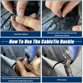 40PCS Nylon Universal Cable Tie Buckle Set – Heavy Duty Self-Locking Automotive Fasteners with UV-Resistant Design for Engine Guard Fixing & Car Repairs (40)