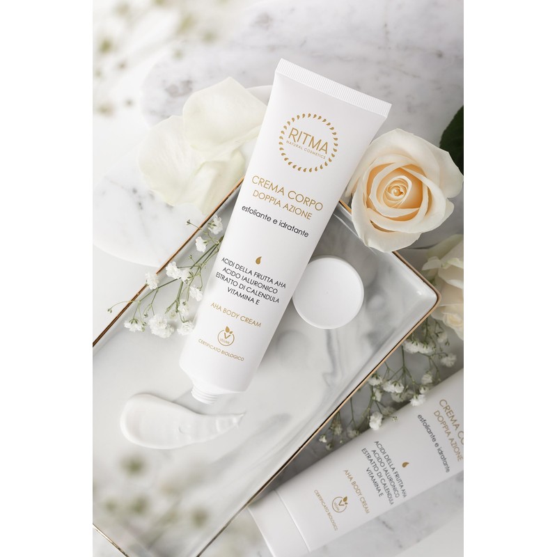 Ritma Natural Cosmetics | Körpercreme mit doppelter Wirkung, Peeling, feuchtigkeitsspendend,