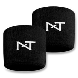 Nxtrnd Wrist Sweatbands for Football, Sold as a Pair (Black)