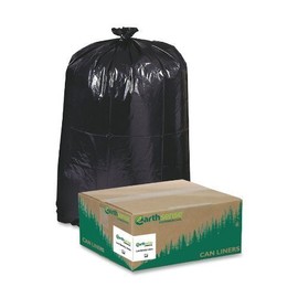 Earthsense Can Liners, 33 Gallons, 1.25 Milliliters, 33 x 39, Black, 100/Carton (RNW4050)
