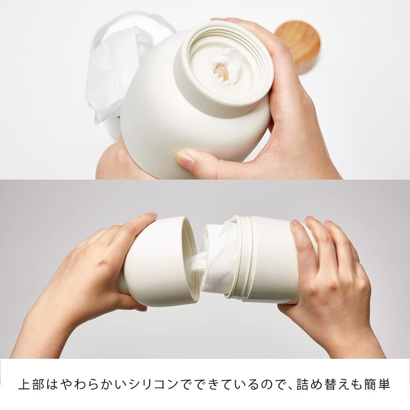 ideaco Roll Type Wet Tissue Case, Moss Green, Mochi Bin