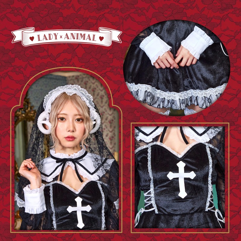 Clearstone Lady Animal Cosplay, Halloween, Sister x Sheep, Women's, Black